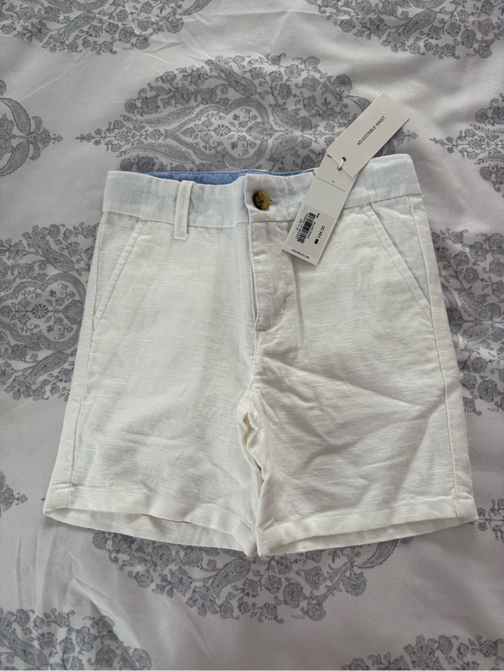 Janie and Jack White Linen-Blend Kids Shorts